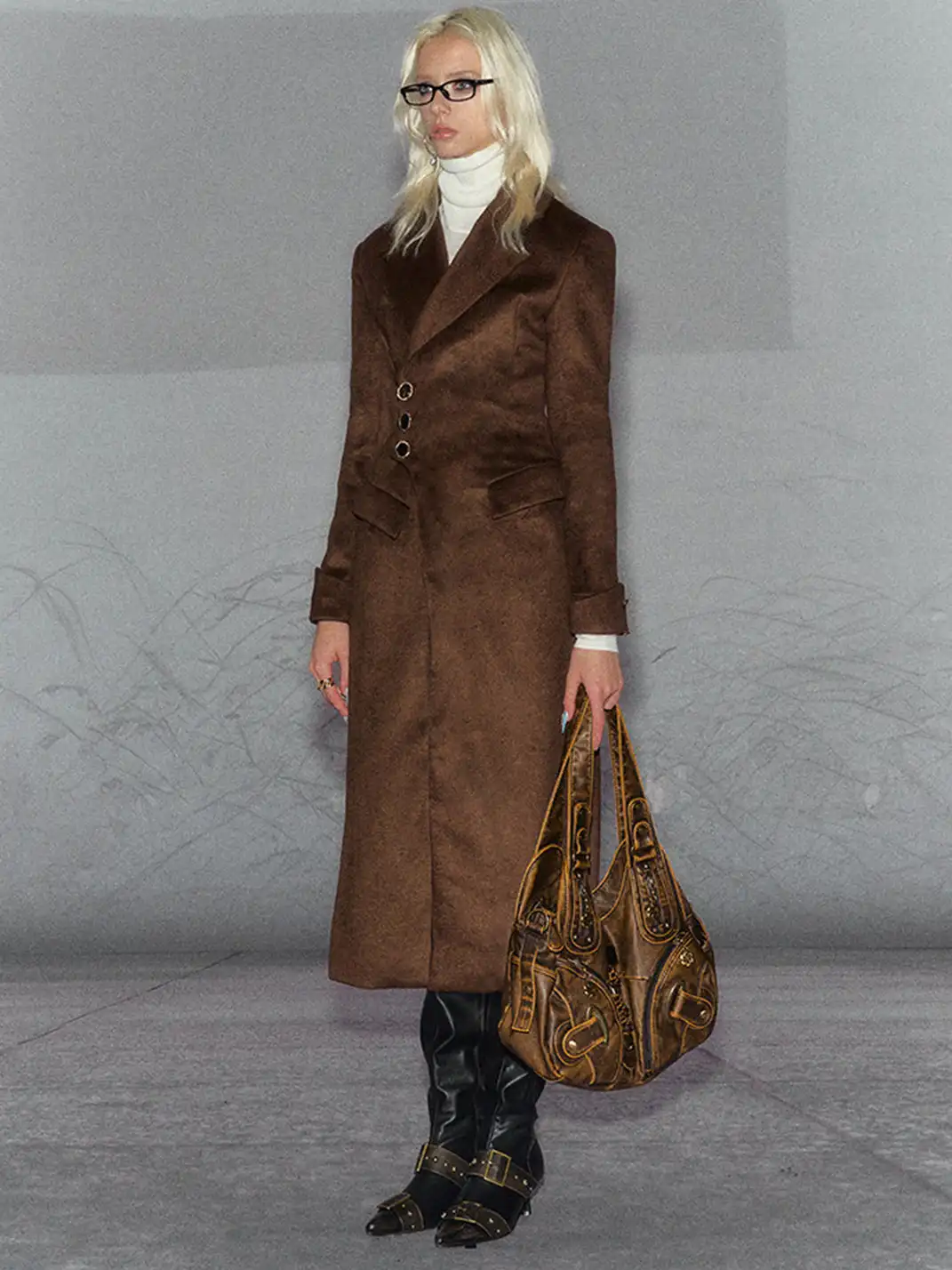 The NeverMore | Brown Wool Vintage Fitted Coat