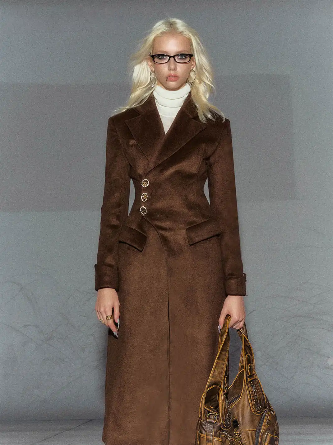 The NeverMore | Brown Wool Vintage Fitted Coat