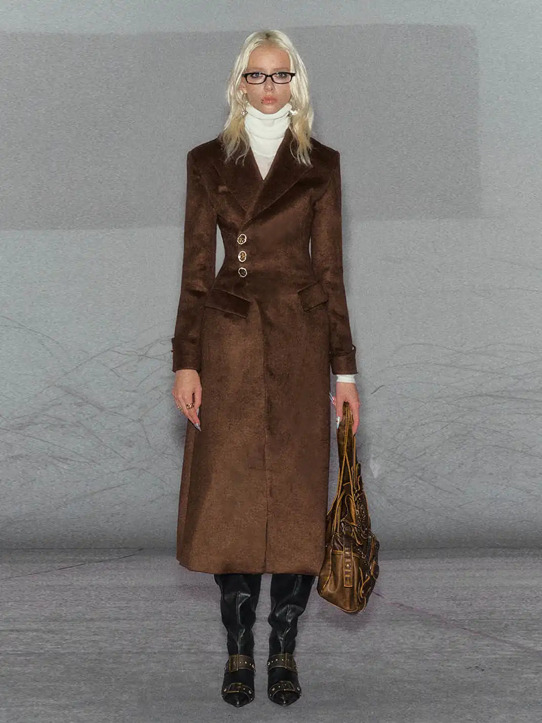 The NeverMore | Brown Wool Vintage Fitted Coat