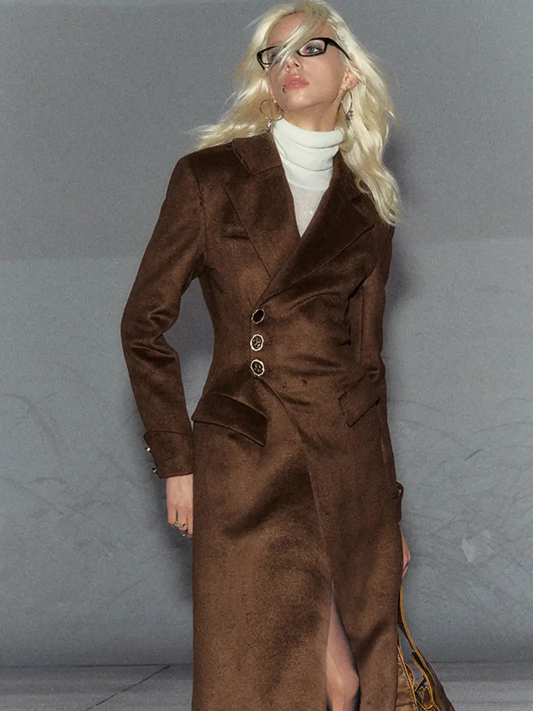 The NeverMore | Brown Wool Vintage Fitted Coat