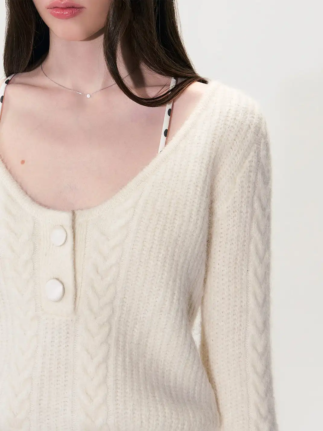 The NeverMore | Retro Cable Knit V-Neck Sweater