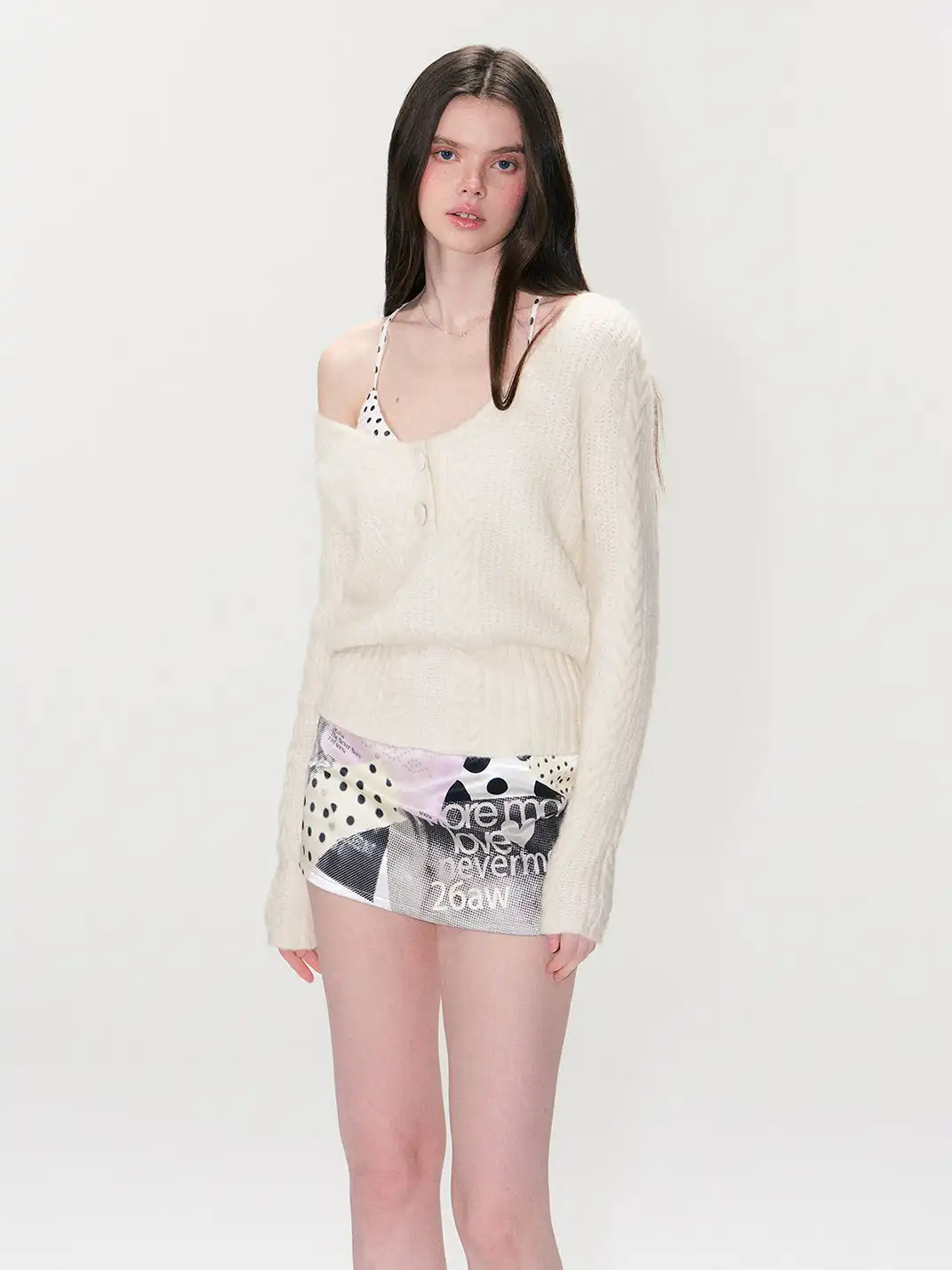 The NeverMore | Retro Cable Knit V-Neck Sweater