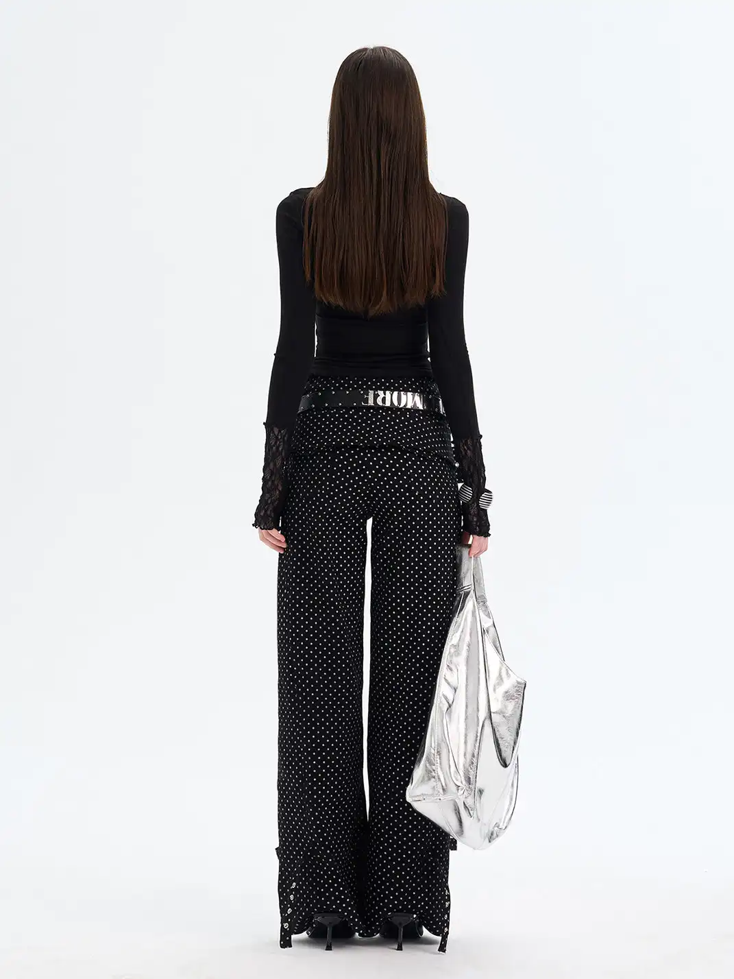 The NeverMore | Patchwork Lace Knit Turtleneck Base Layer