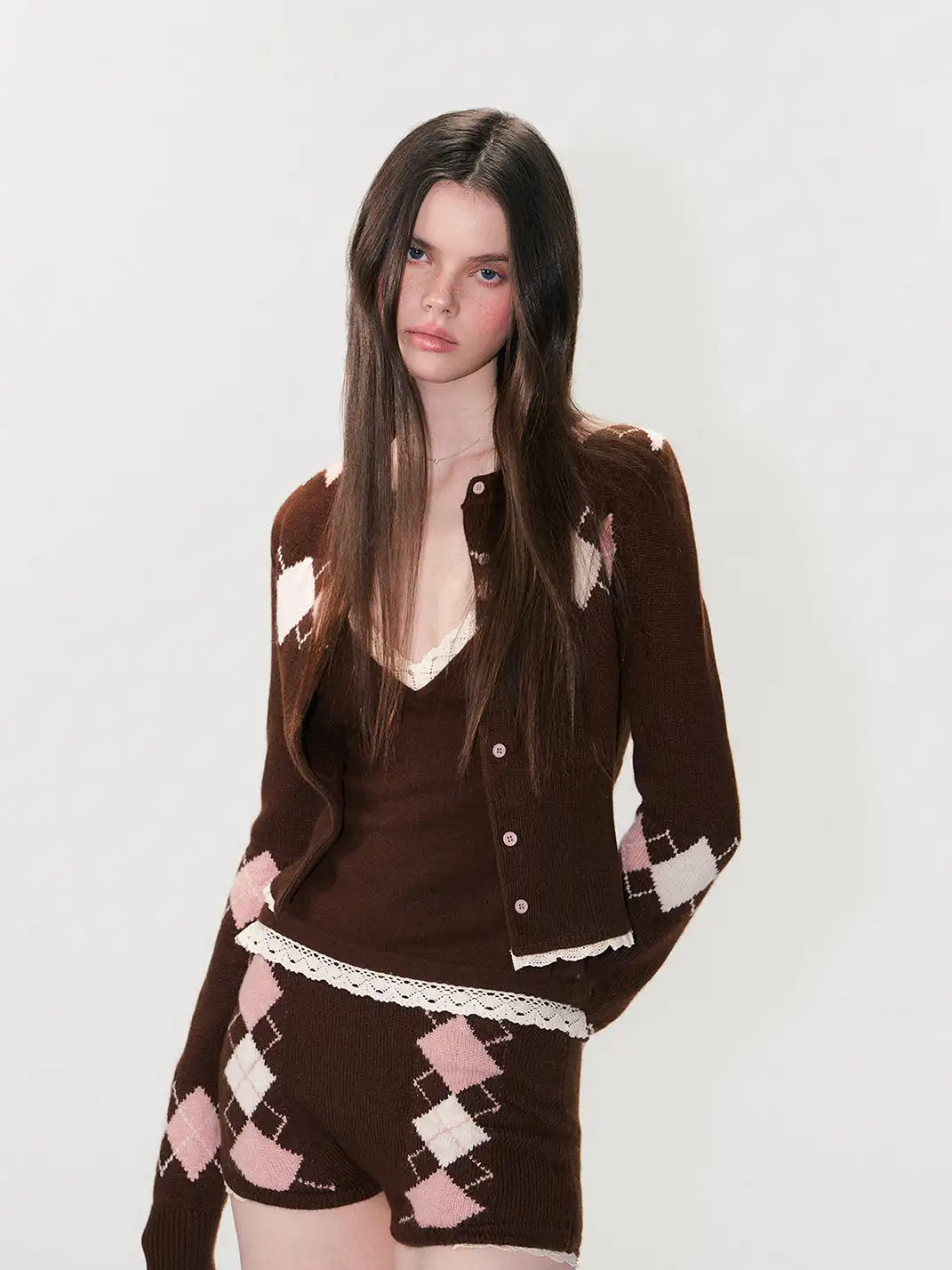 The NeverMore | Knitted Camisole Shorts Cardigan Set