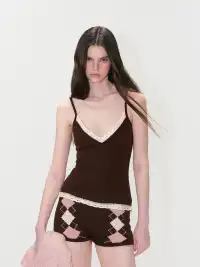 The NeverMore | Knitted Camisole Shorts Cardigan Set