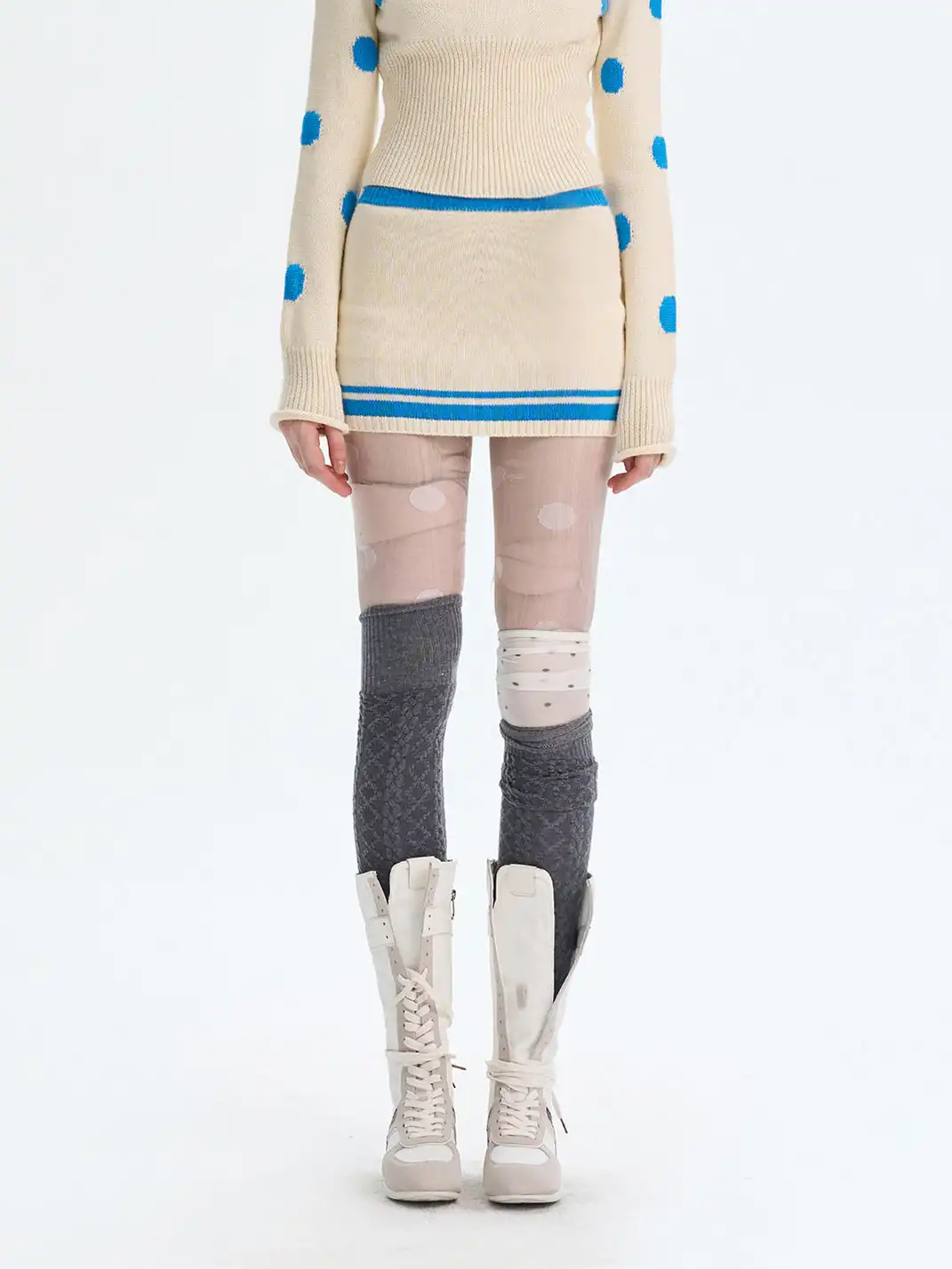 The NeverMore | Color-Blocked Knit Bodycon Skirt
