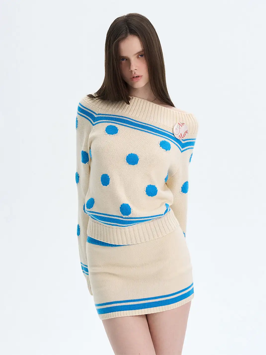 The NeverMore | Color-Blocked Knit Bodycon Skirt