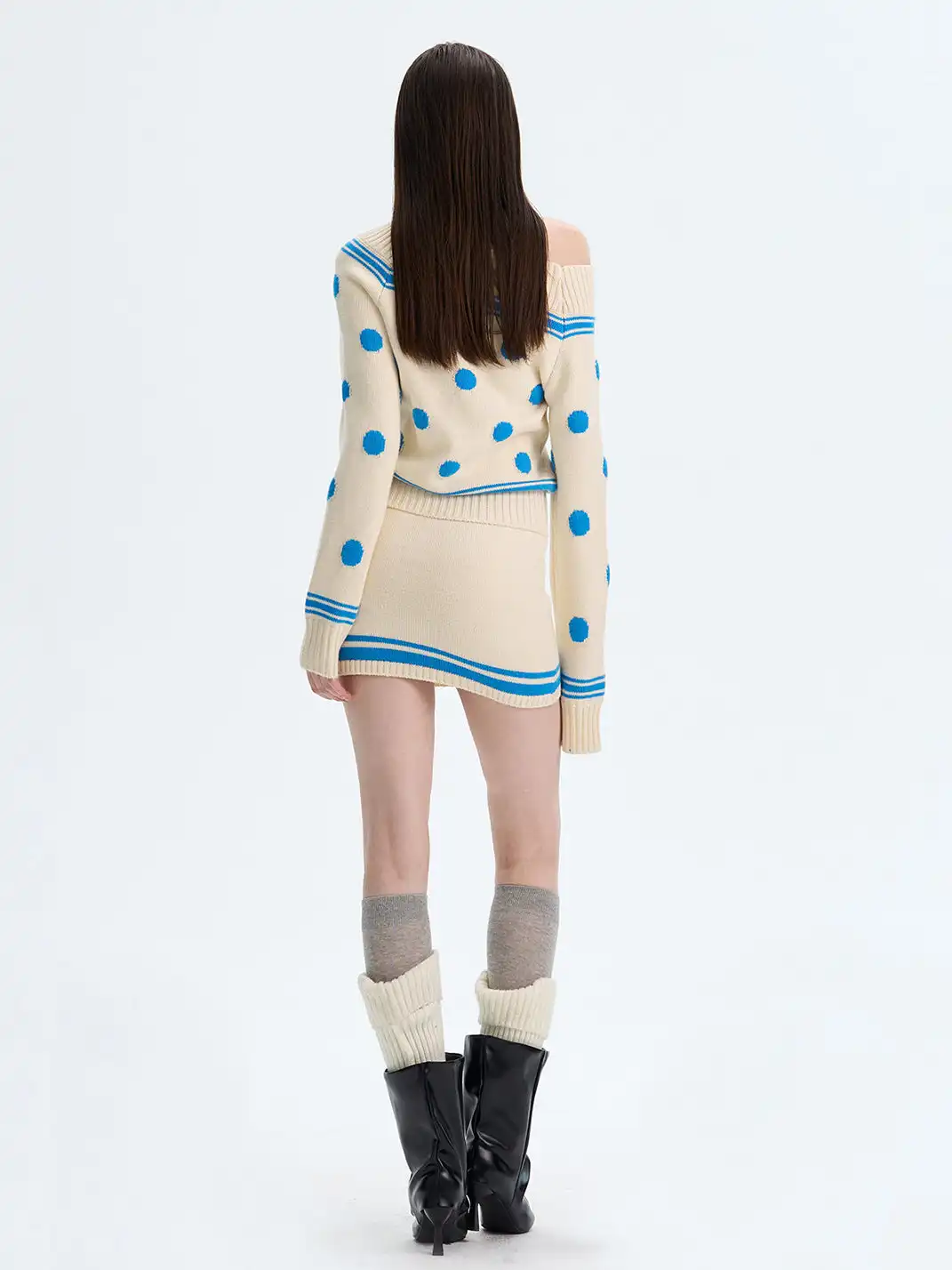 The NeverMore | Color-Blocked Knit Bodycon Skirt