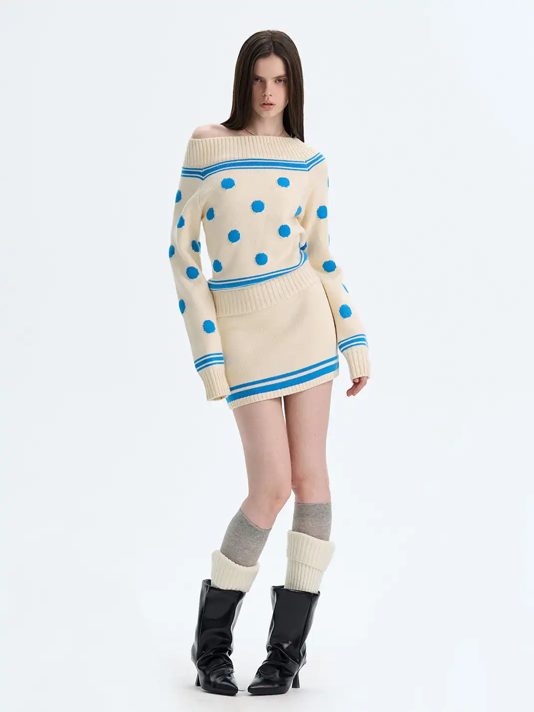 The NeverMore | Color-Blocked Knit Bodycon Skirt