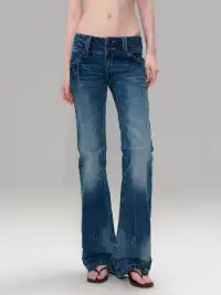The NeverMore | Vintage Hand-Washed Low-Rise Jeans