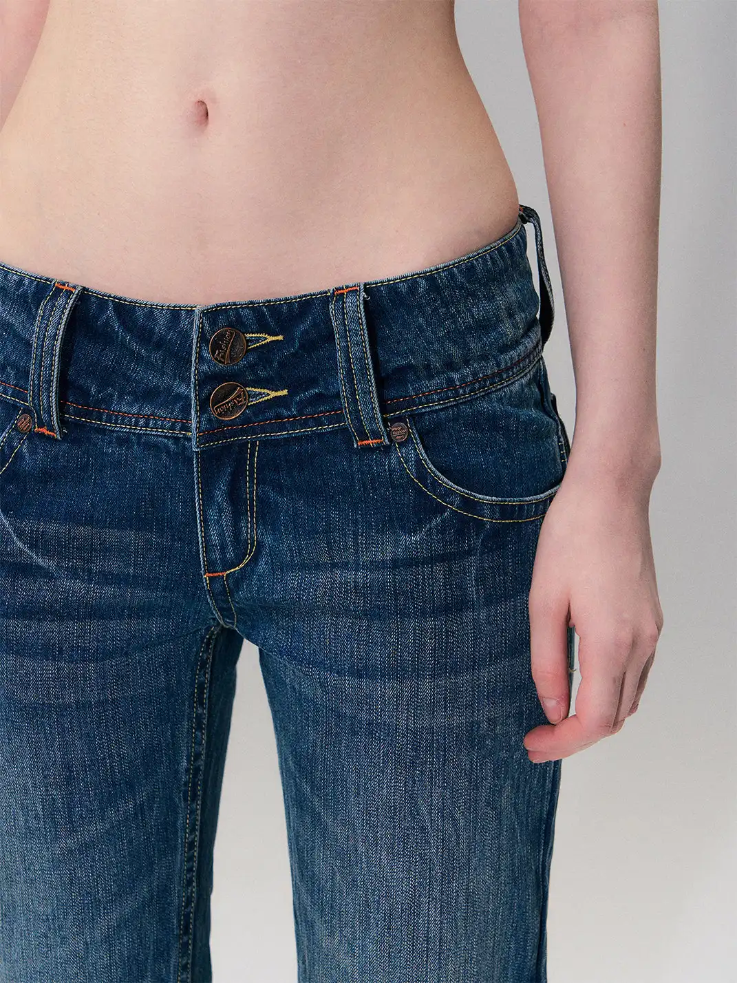 The NeverMore | Vintage Hand-Washed Low-Rise Jeans