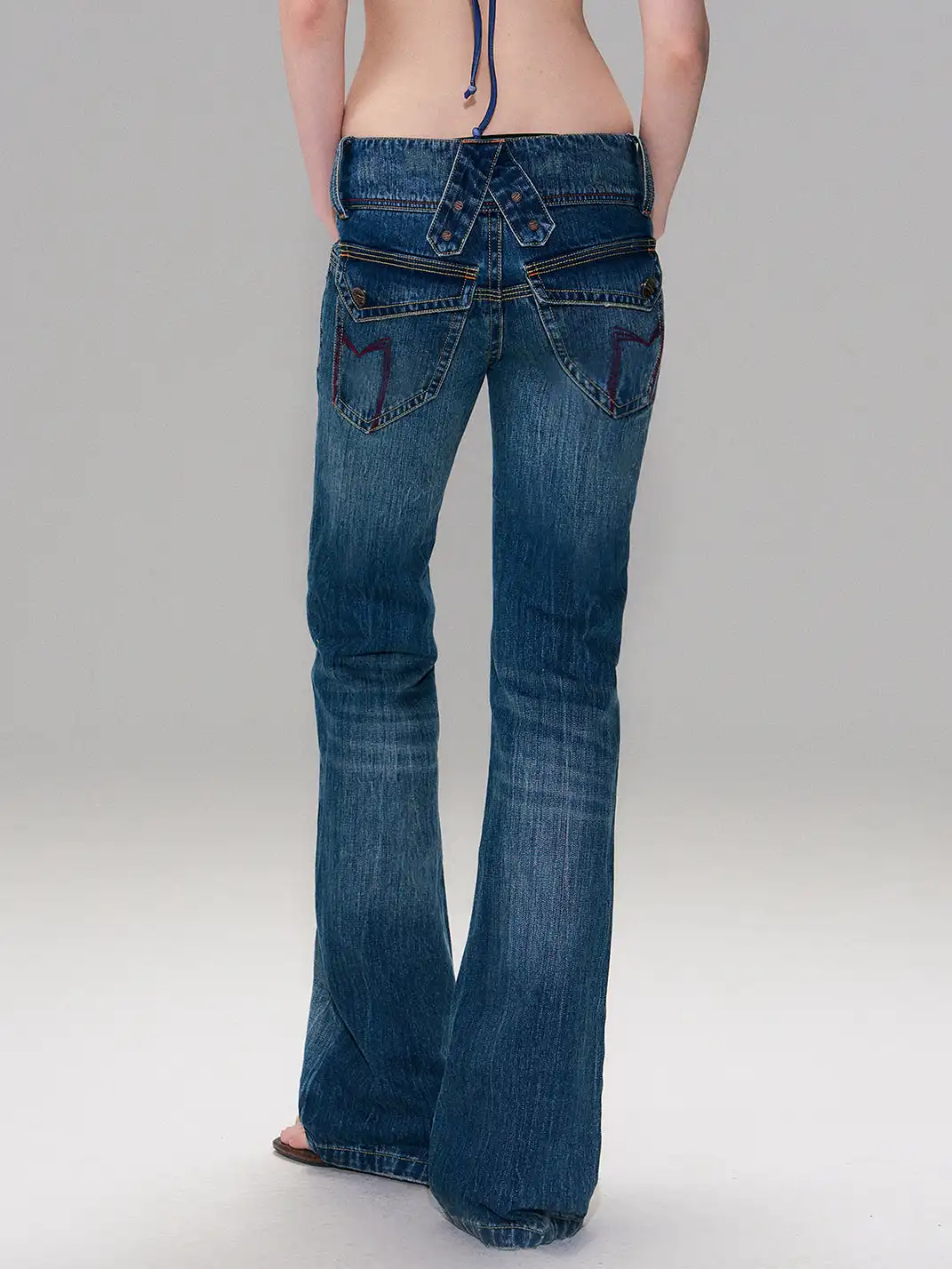 The NeverMore | Vintage Hand-Washed Low-Rise Jeans