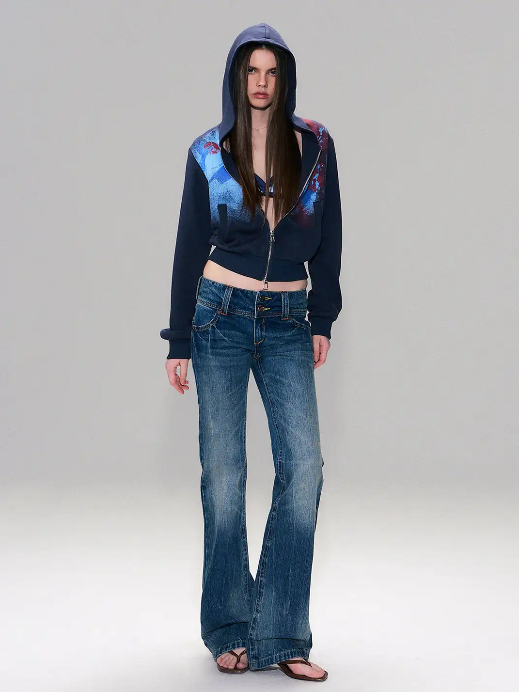 The NeverMore | Vintage Hand-Washed Low-Rise Jeans
