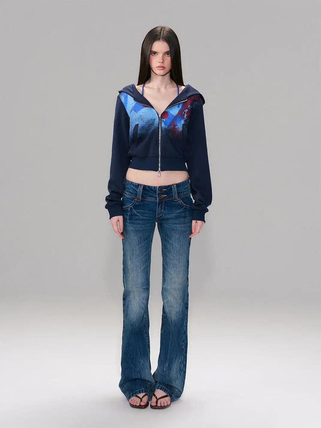 The NeverMore | Vintage Hand-Washed Low-Rise Jeans