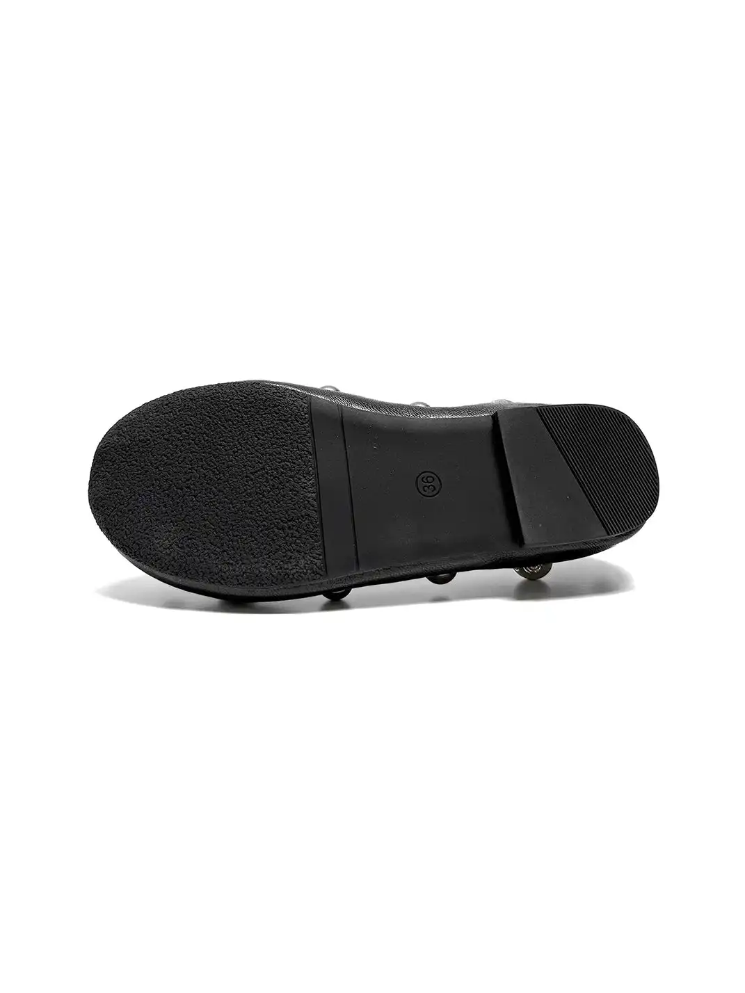 ABstract Garden | Vintage Studded Ballet Flats-Black