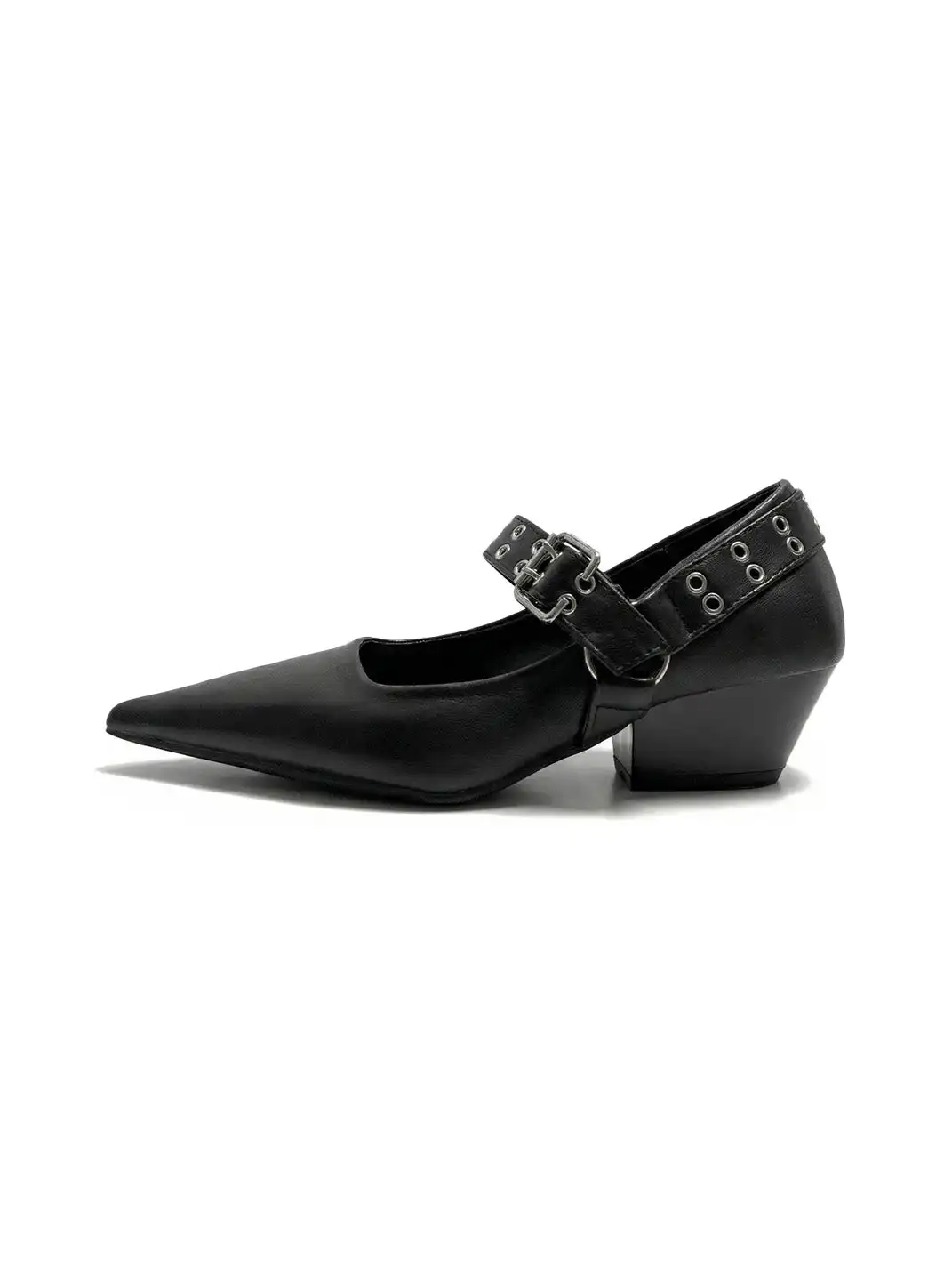 ABstract Garden | Studded Chunky Heel Pointed Toe Mary Jane Shoes