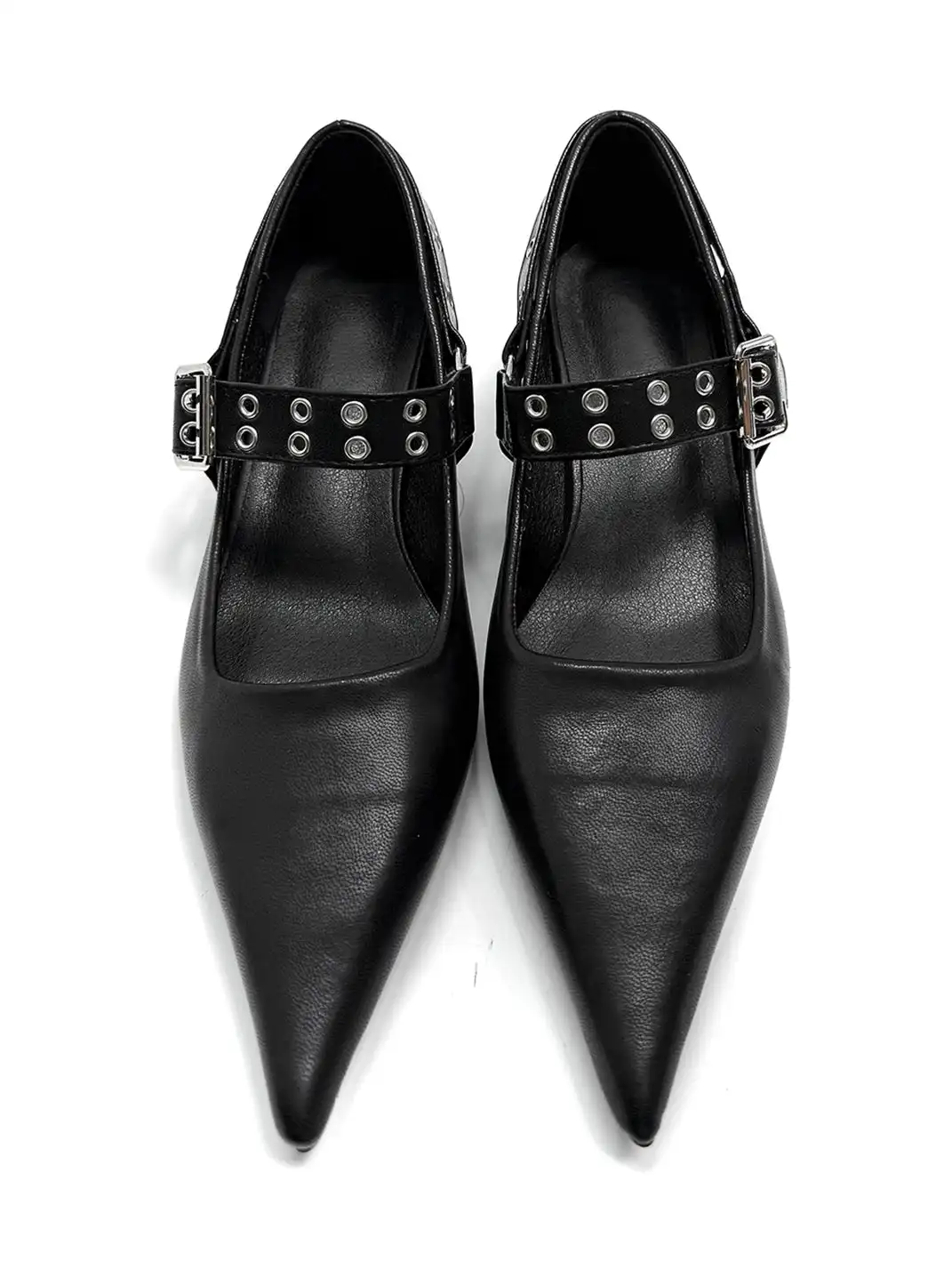 ABstract Garden | Studded Chunky Heel Pointed Toe Mary Jane Shoes