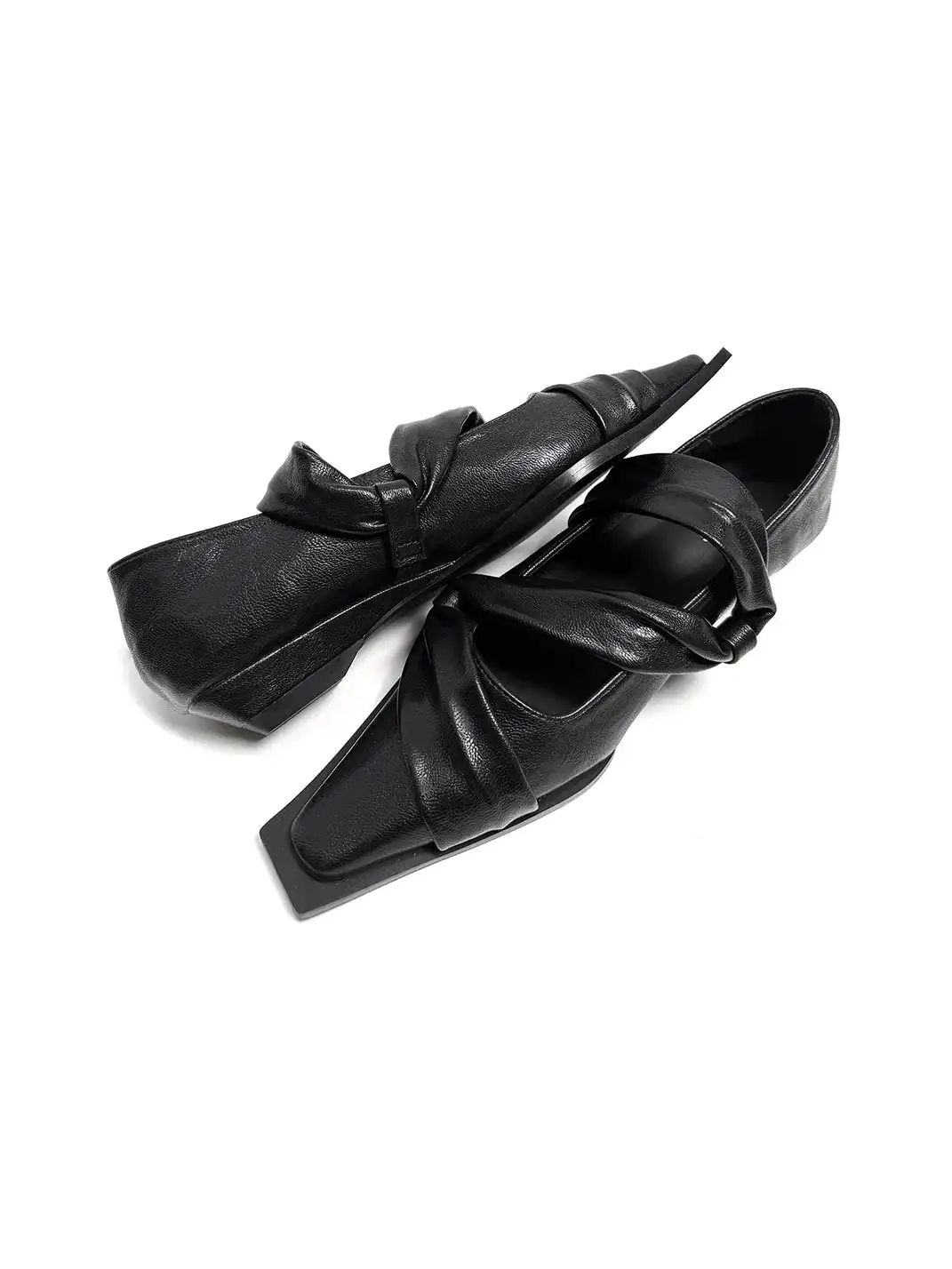 ABstract Garden | Leather Square-Toe Low-Cut Flats
