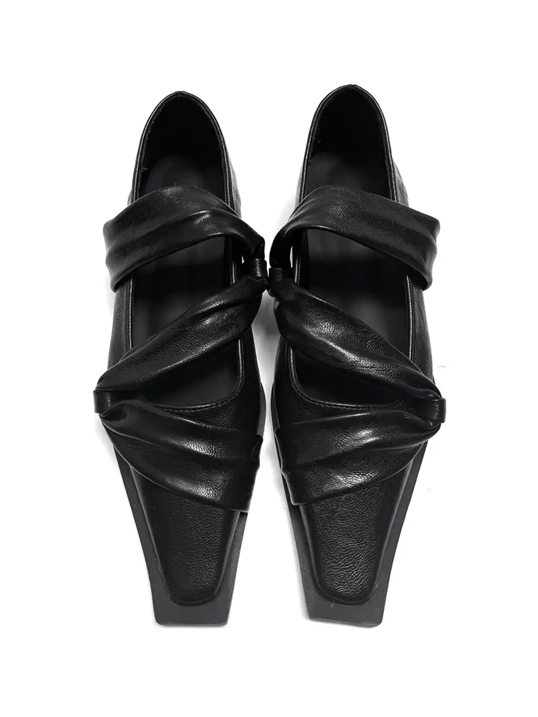 ABstract Garden | Leather Square-Toe Low-Cut Flats