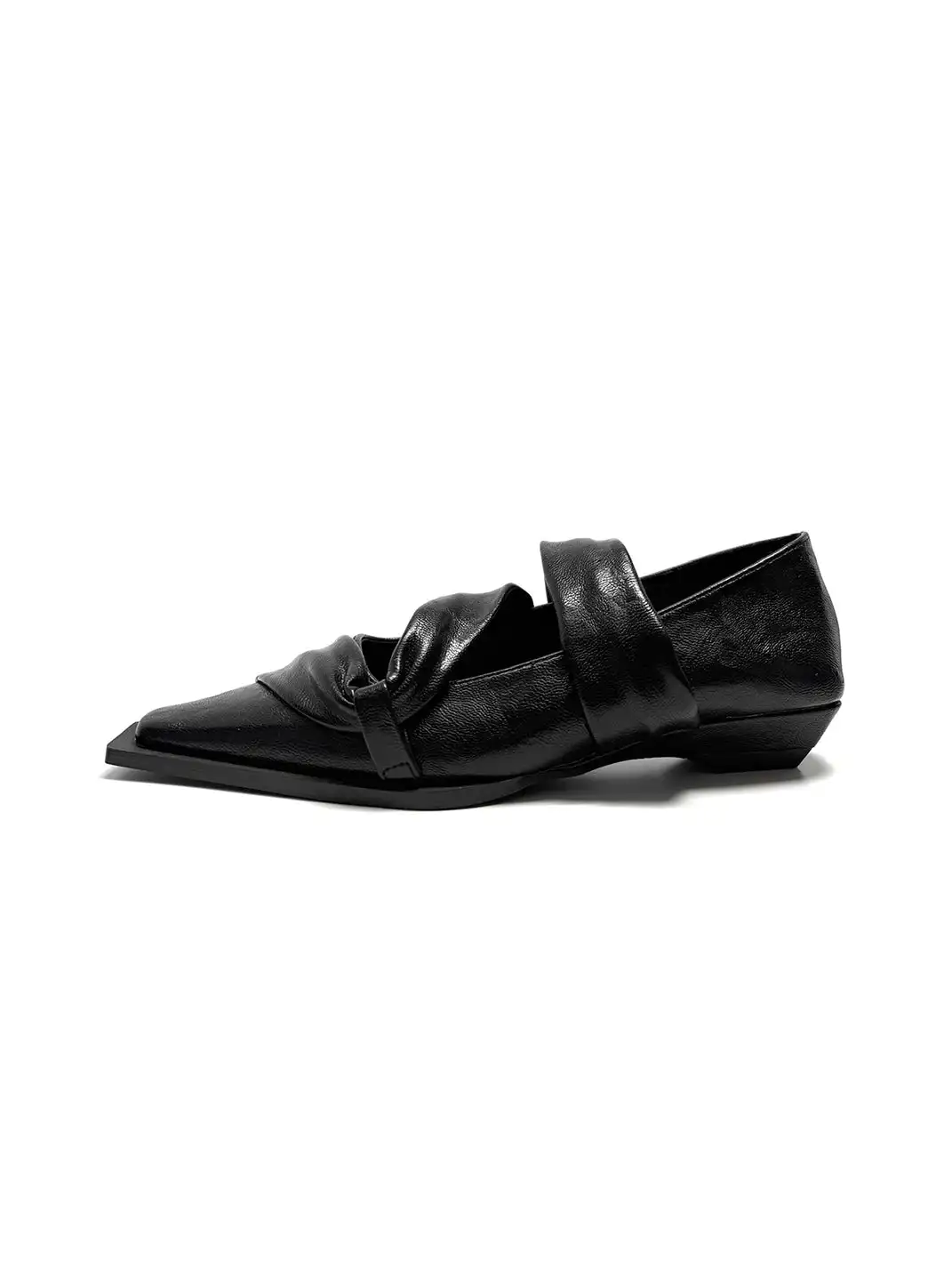 ABstract Garden | Leather Square-Toe Low-Cut Flats