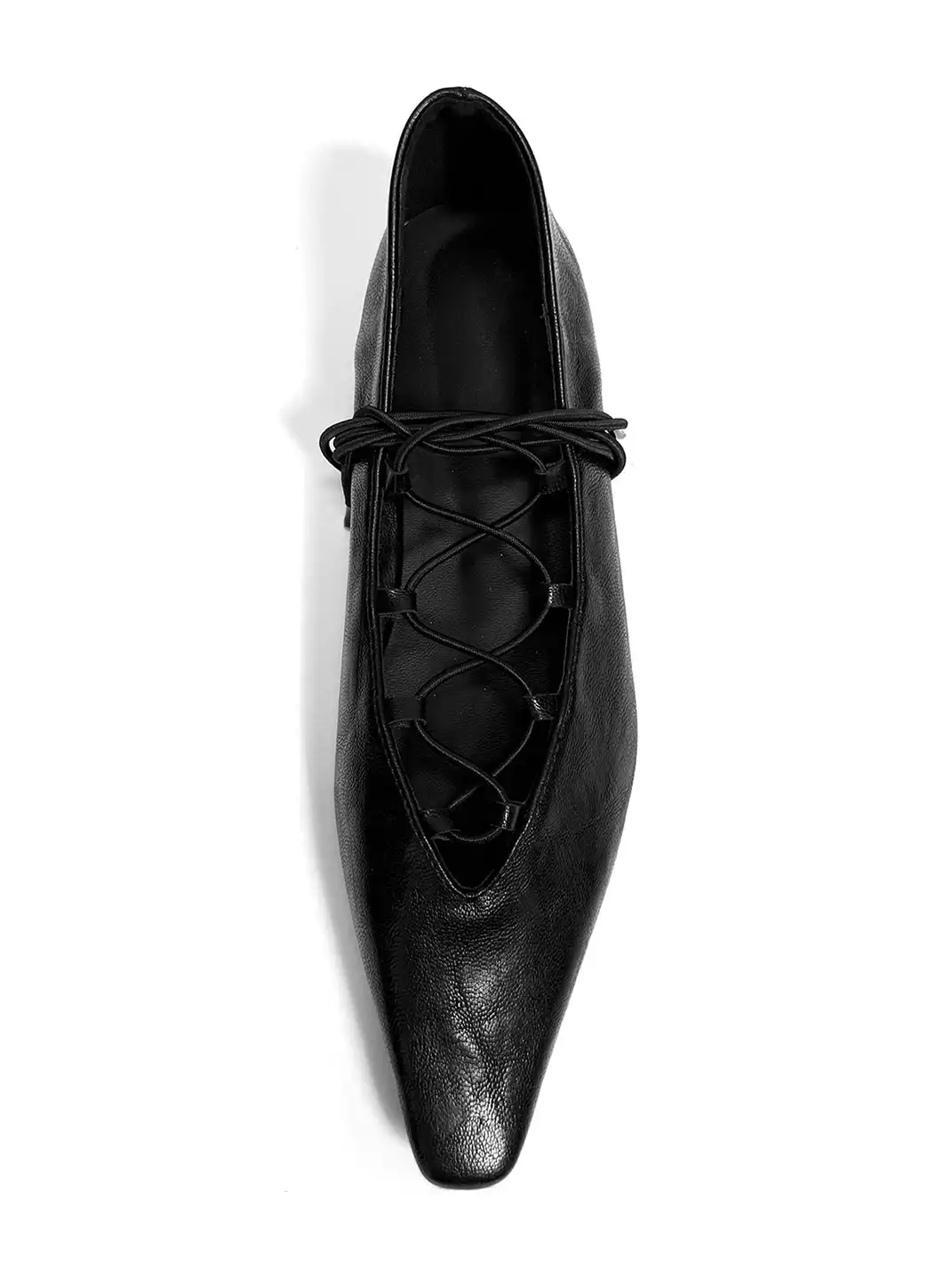 ABstract Garden | Cross-Strap Low-Heeled Mary Jane Shoes-Black
