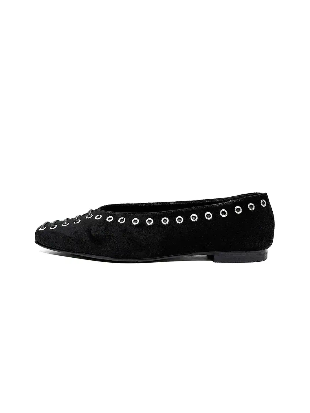 ABstract Garden | Studded Square-Toe Low-Cut Flat Shoes