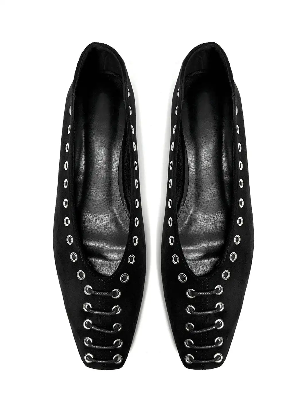 ABstract Garden | Studded Square-Toe Low-Cut Flat Shoes