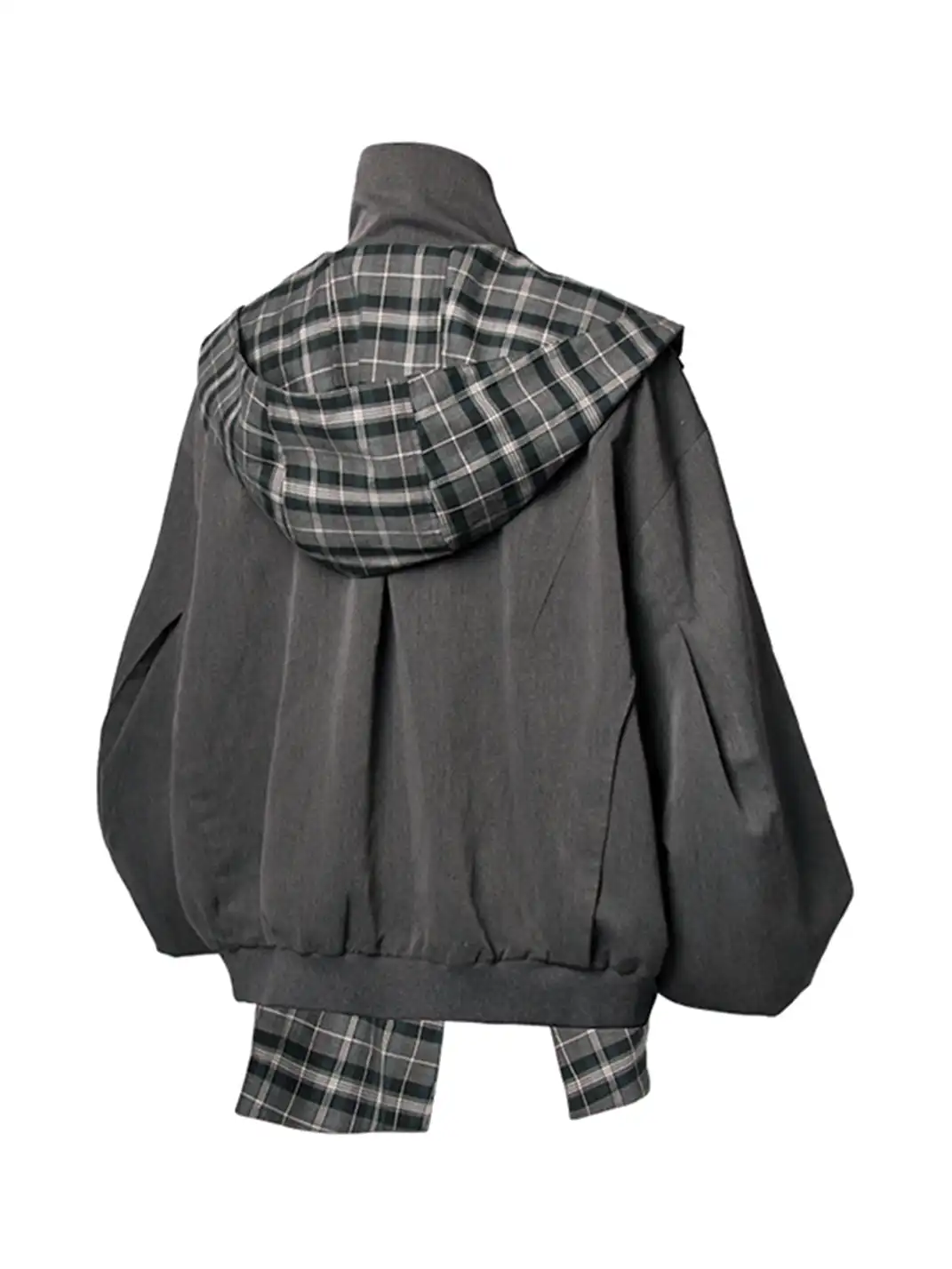RELABEL | Detachable Plaid Hooded Jacket