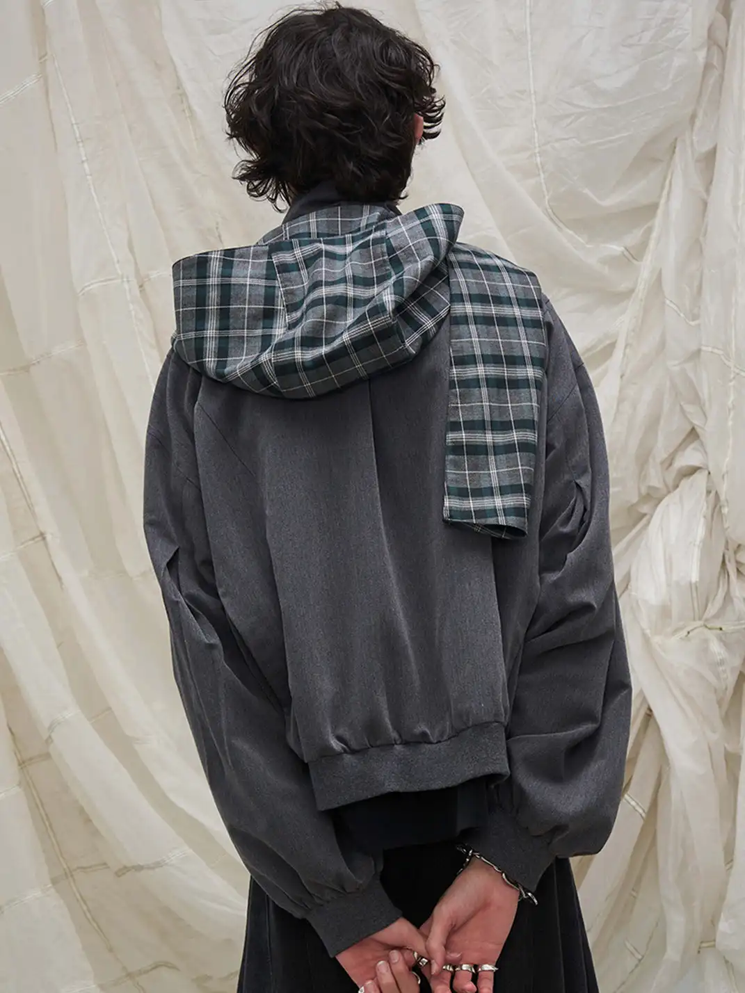 RELABEL | Detachable Plaid Hooded Jacket