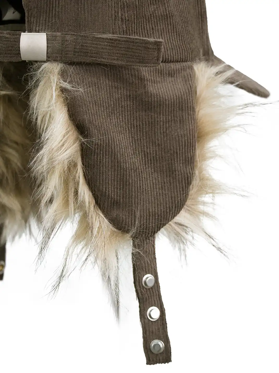RELABEL | Faux-Fur Earflaps Corduroy Cap