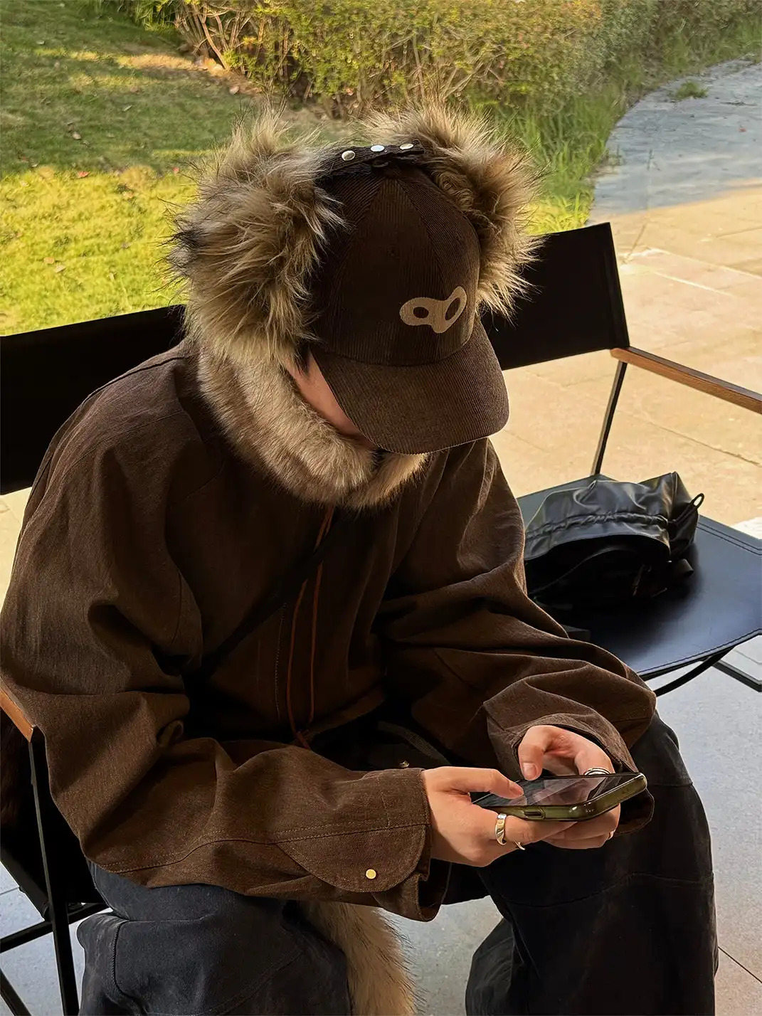 RELABEL | Faux-Fur Earflaps Corduroy Cap