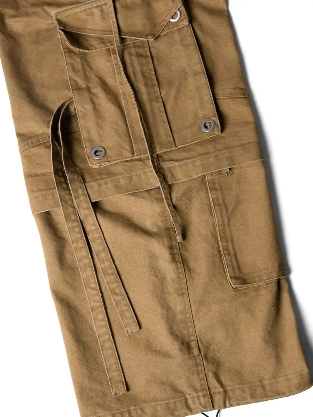 RELABEL | Multi-Pocket Detachable Scarf Distressed Cargo