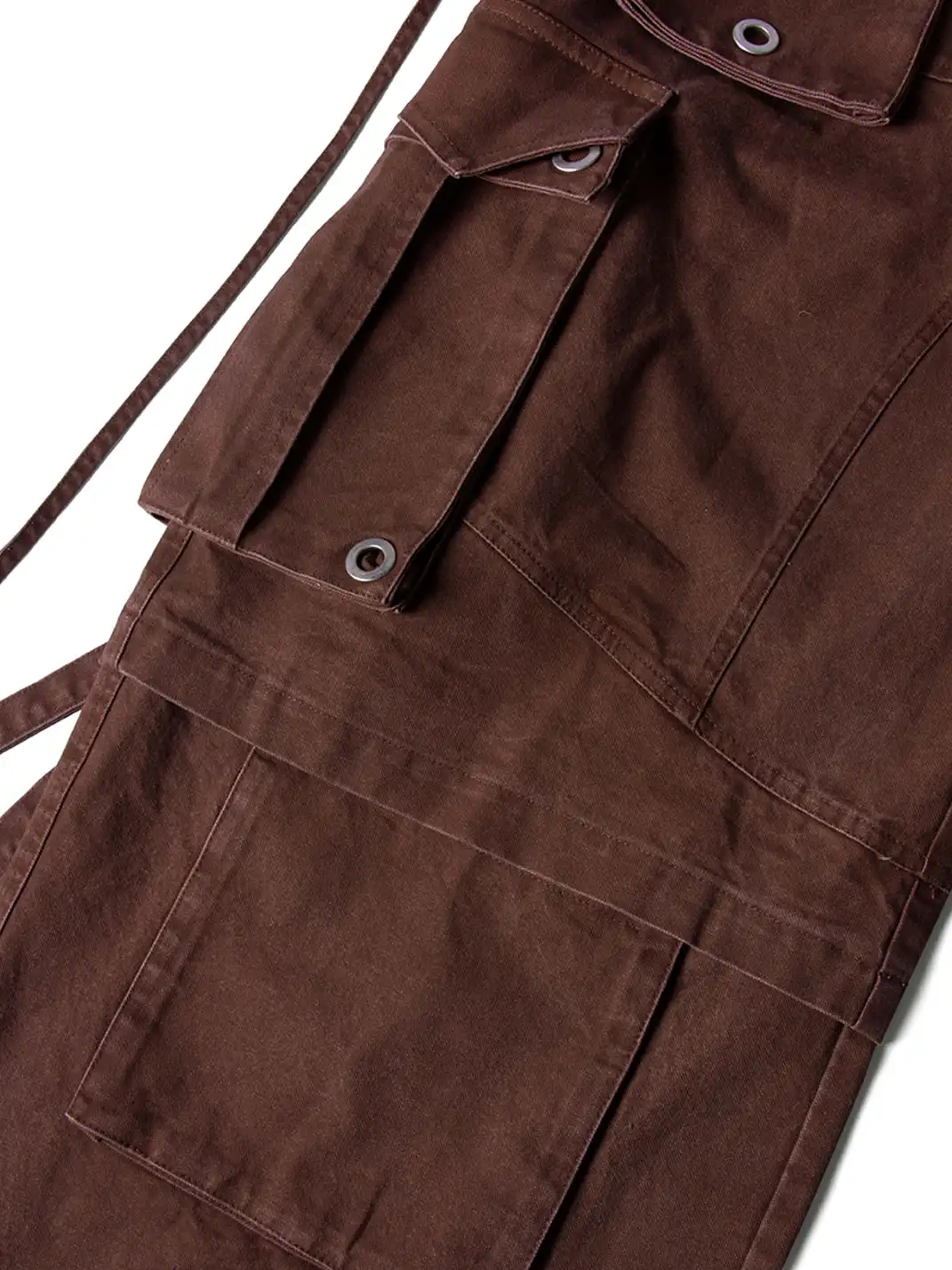 RELABEL | Multi-Pocket Detachable Scarf Distressed Cargo