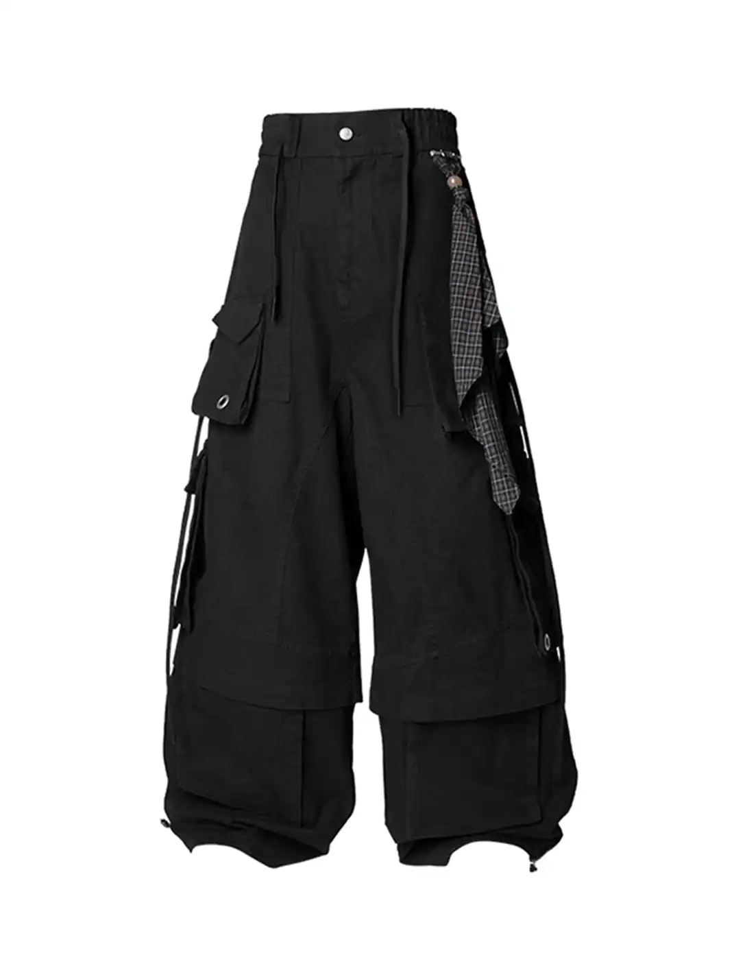 RELABEL | Multi-Pocket Detachable Scarf Distressed Cargo