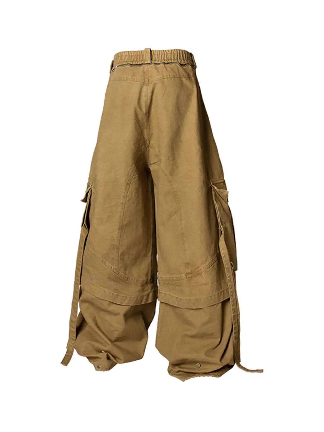 RELABEL | Multi-Pocket Detachable Scarf Distressed Cargo