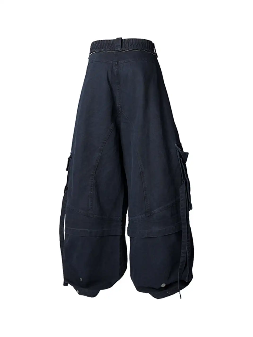 RELABEL | Multi-Pocket Detachable Scarf Distressed Cargo