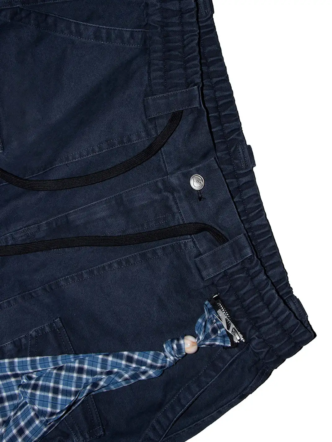 RELABEL | Multi-Pocket Detachable Scarf Distressed Cargo