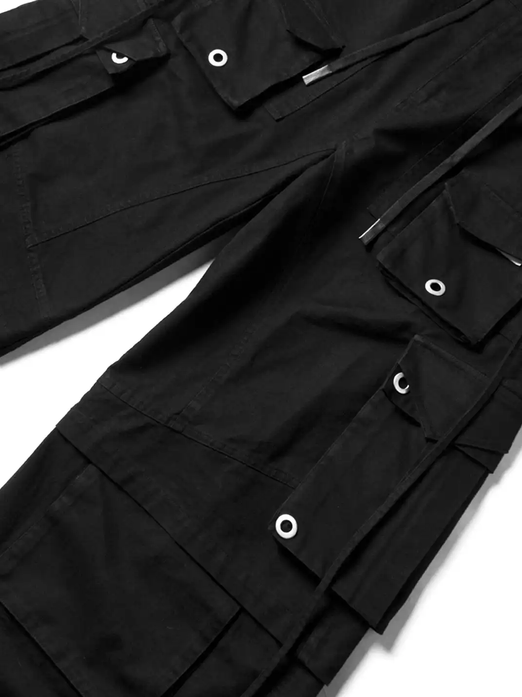 RELABEL | Multi-Pocket Detachable Scarf Distressed Cargo