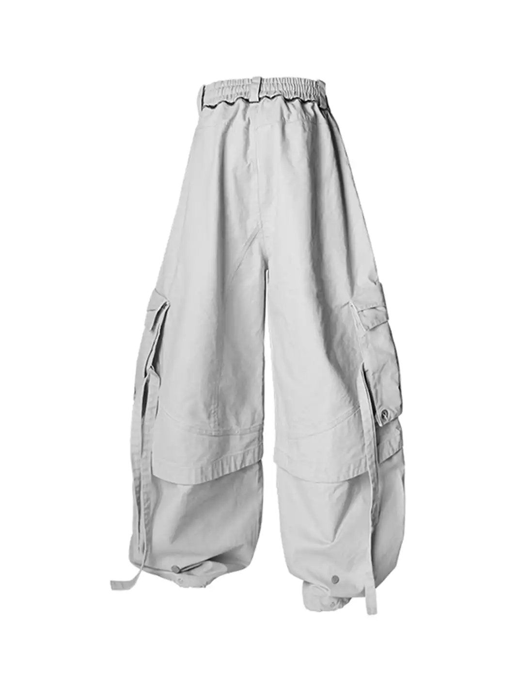 RELABEL | Multi-Pocket Detachable Scarf Distressed Cargo