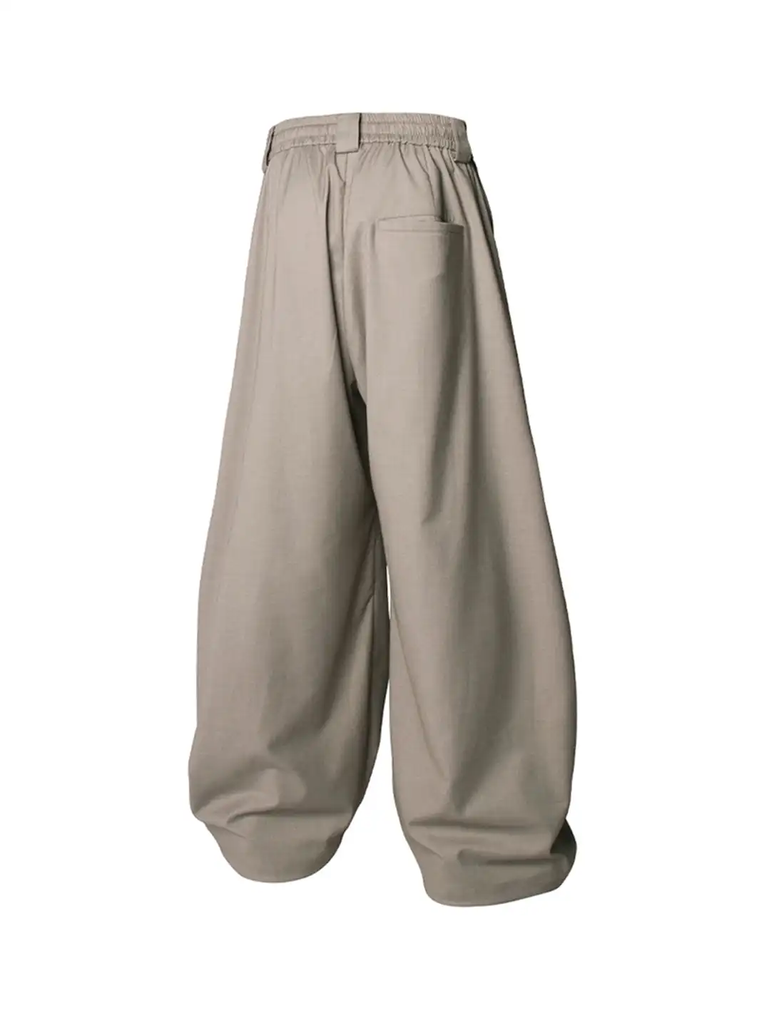 RELABEL | Pleated Drawstring Curved Wide-Leg Trousers
