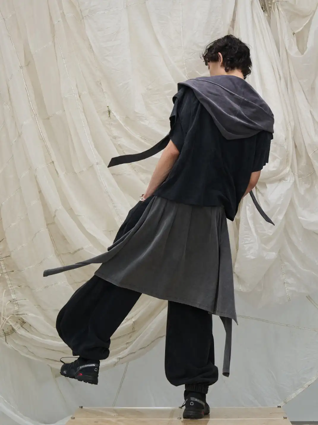 RELABEL | Detachable Back Flap Draped Balloon Pants