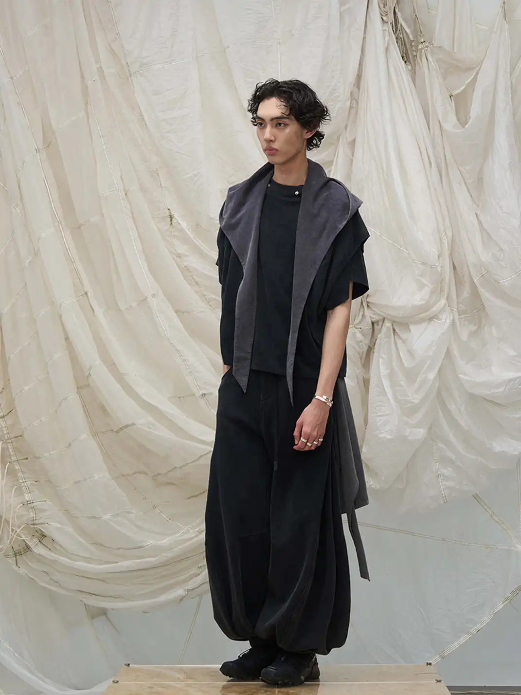 RELABEL | Detachable Back Flap Draped Balloon Pants