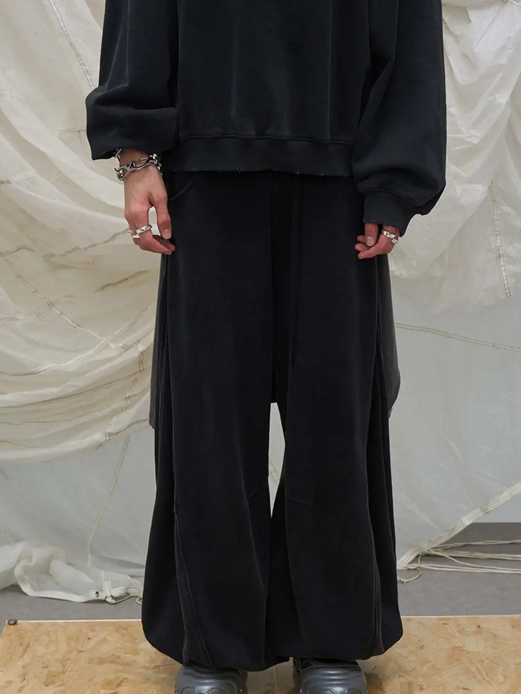 RELABEL | Detachable Back Flap Draped Balloon Pants