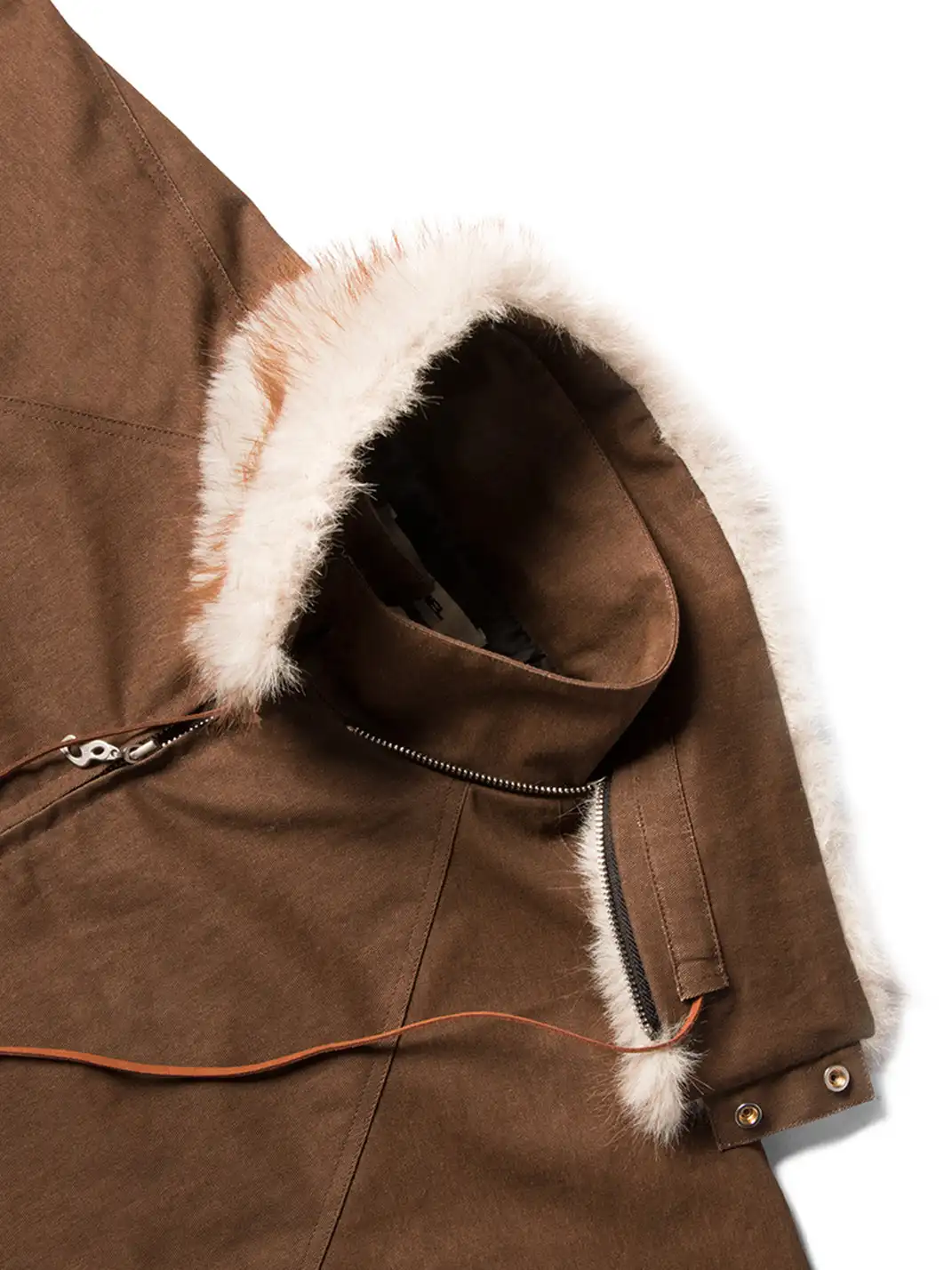 RELABEL | Detachable Faux Fur Collar Drawstring Jacket