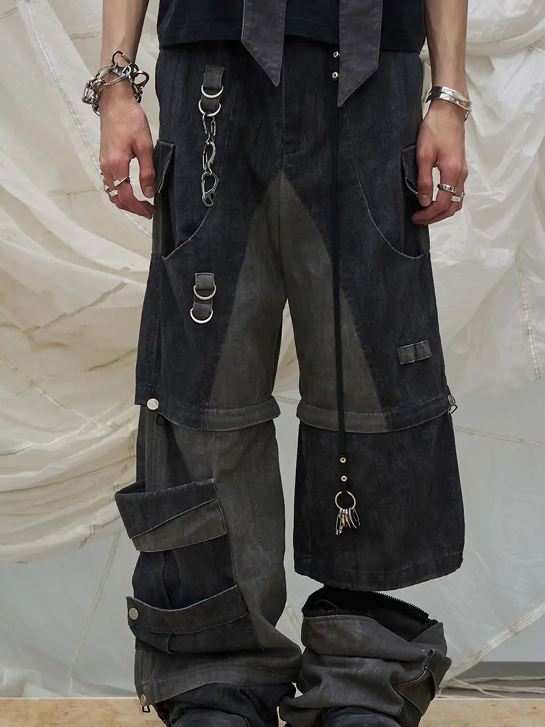 RELABEL | Multi-Hook Leather Keychain Lanyard