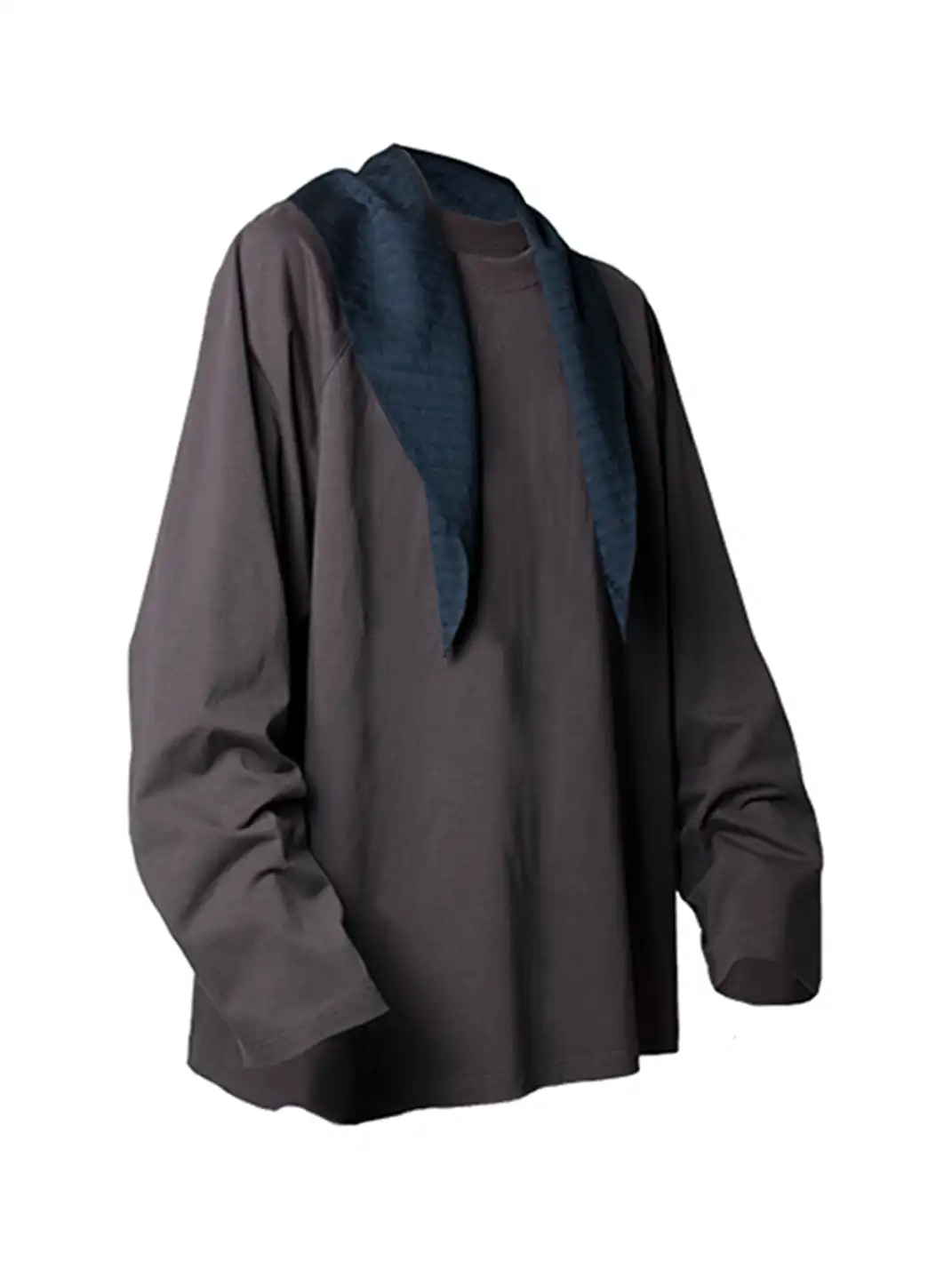 RELABEL | Color-Blocked Distressed Scarf Long-Sleeved Top