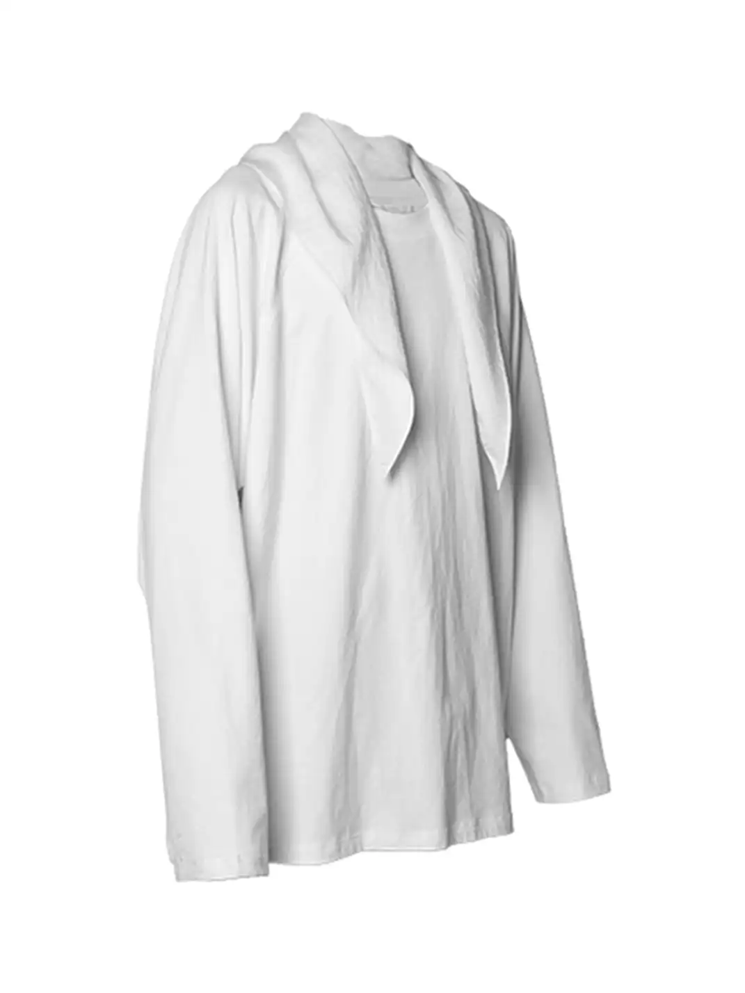 RELABEL | Color-Blocked Distressed Scarf Long-Sleeved Top