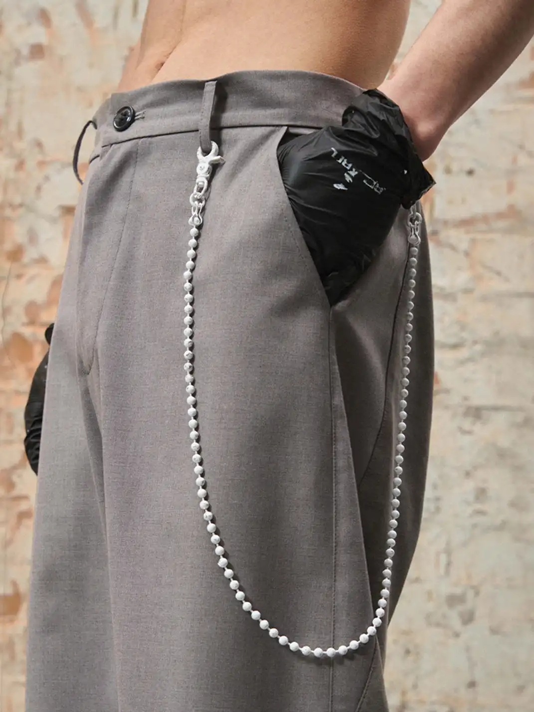 RELABEL | Handmade Distressed Beaded Trouser Chain