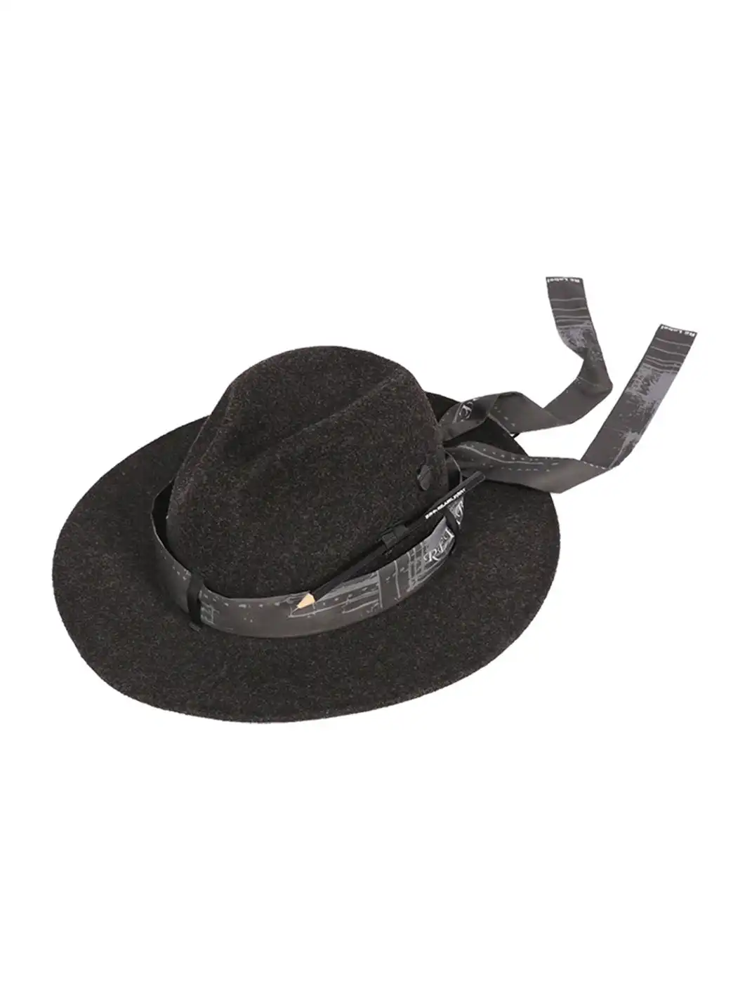 RELABEL | Wool Felt Detachable Silk-Scarf Fedora Hat
