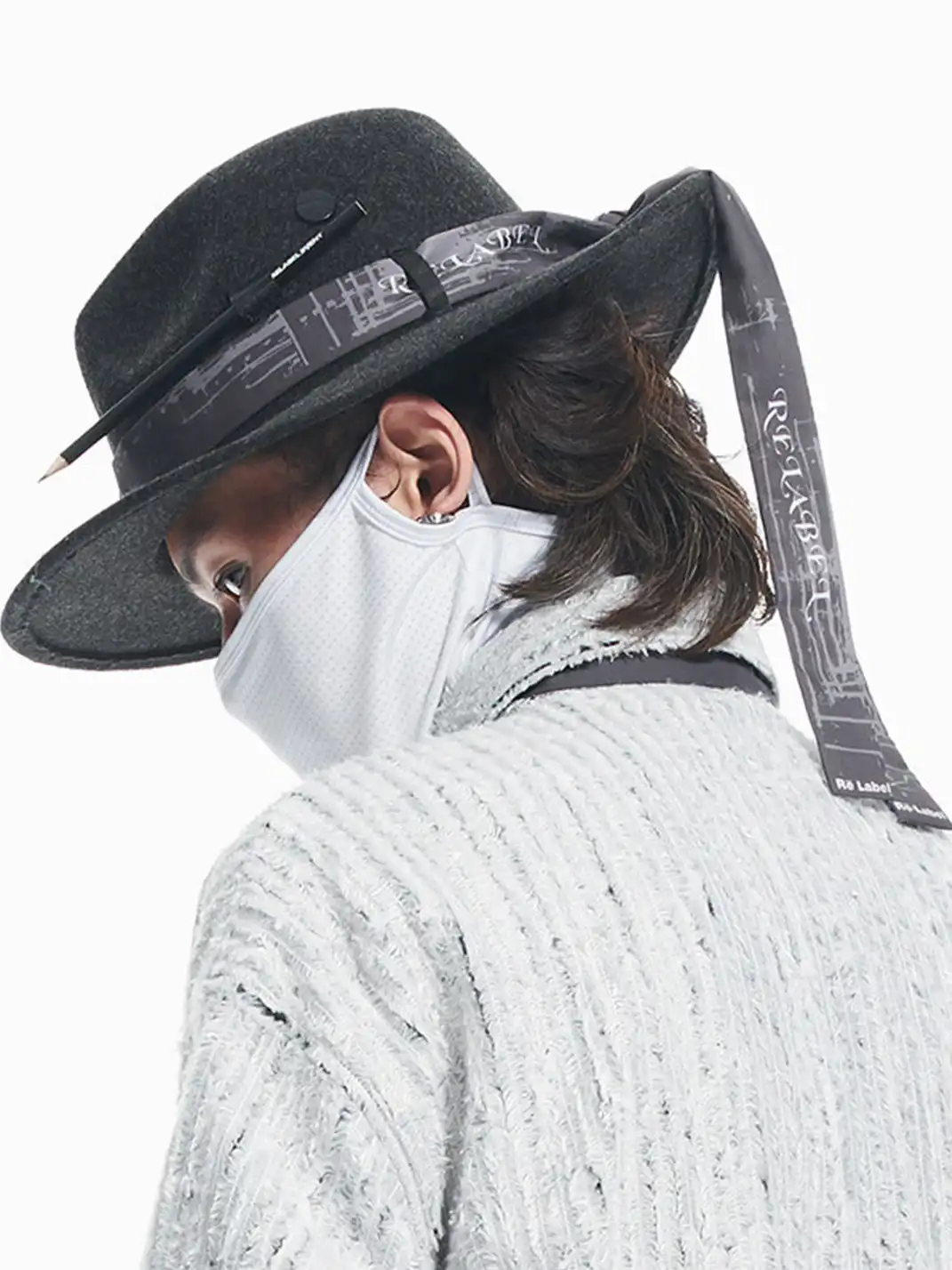 RELABEL | Wool Felt Detachable Silk-Scarf Fedora Hat